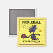 Pickleball Fearless Fun Magnet (Vorderseite/Rückseite)
