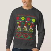 Pickleball Festive Gnomes Ugly Sweater Sweatshirt (Vorderseite)