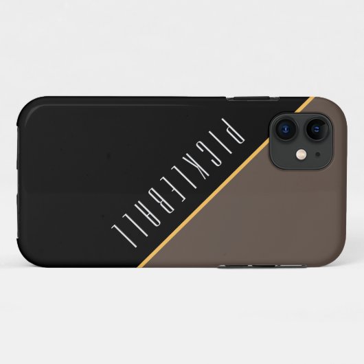 PICKLEBALL Fett Schwarz-Braun-Farbblock Case-Mate iPhone Hülle (Rückseite (Horizontal))