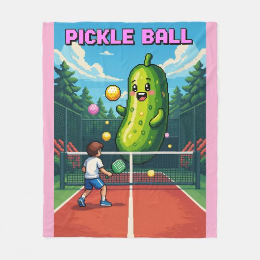 Pickleball Fleecedecke (Vorderseite)