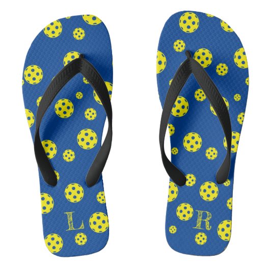 Pickleball Flip Flops mit individuelle Name-Initia Badesandalen (Fußbett)