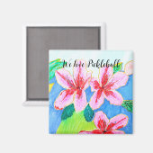 Pickleball Floral Magnet von Ariella & Lily Design (Vorderseite/Rückseite)