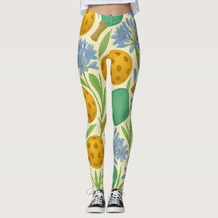 Pickleball Floral Paddle Ball Nahtlose Printwerbun Leggings