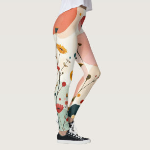 Pickleball Floral Paddle Whimsistische Wildblume Leggings