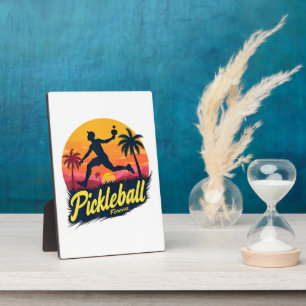 Pickleball Forever Sonnenuntergang Fotoplatte