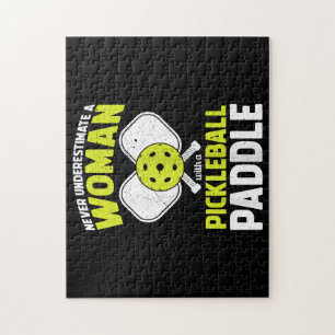 Pickleball-Frau Lustiges Pickleball-Spieler-Gesche Puzzle