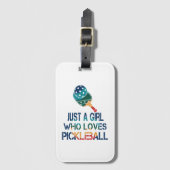Pickleball Frauen Regenbogen Gepäckanhänger (Vorderseite Vertikal)