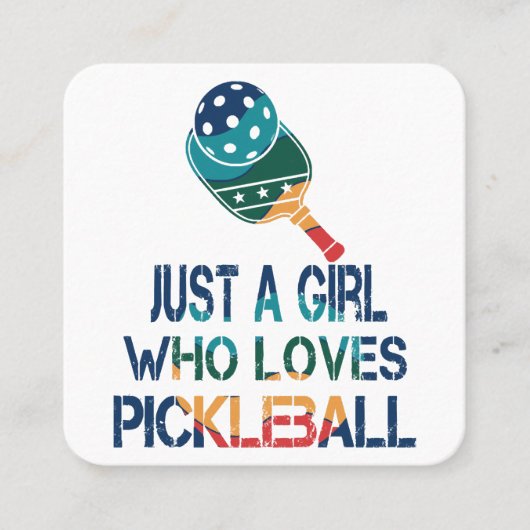 Pickleball Frauen Regenbogen Quadratische Visitenkarte (Vorderseite)