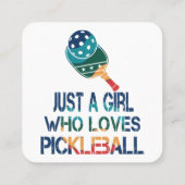 Pickleball Frauen Regenbogen Quadratische Visitenkarte (Rückseite)