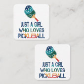 Pickleball Frauen Regenbogen Quadratische Visitenkarte (Vorne/Hinten)