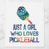 Pickleball Frauen Regenbogen Weinetikett (Einzelnes Label)