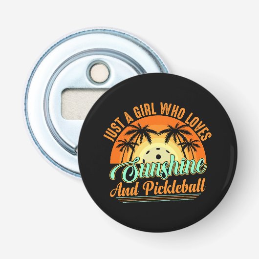 Pickleball Frauen Sonnenschein Flaschenöffner (Vorderseite)