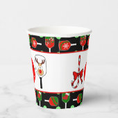 Pickleball Freude Weihnachten Party Red Green auf Pappbecher (Rechts)