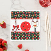 Pickleball Freude Weihnachten Party Red Green auf  Serviette (Beispiel)