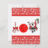 Pickleball Freude Weihnachten Party Rot und Weiß W Einladung (Vorderseite)