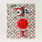 Pickleball Freude Weihnachten Weihnachtsmann Paddl Puzzle (Vertikal)