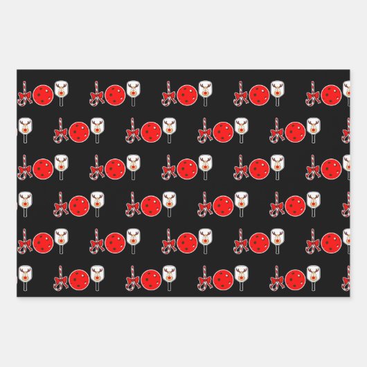 Pickleball Freude Weihnachtsgeschenke Red Green Bl Geschenkpapier Set (Vorderseite 2)