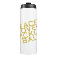 Pickleball - Frieden und Liebe gelb