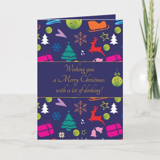 Pickleball 🎄 Frohe Weihnachten, benutzerdefiniert Karte (Vorderseite)