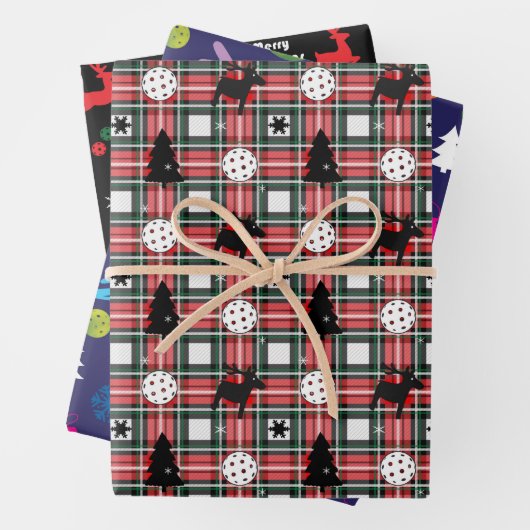 Pickleball 🎄 Frohe Weihnachten Geschenkpapier Set (Beispiel)