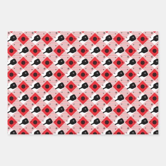 😍 Pickleball 🎄 frohe Weihnachten Geschenkpapier Set (Vorderseite 3)