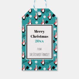 🐧 Pickleball Frohe Weihnachten 🎁 Gift Tags Geschenkanhänger
