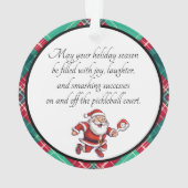 Pickleball Frohe Weihnachten Ornament (Rückseite)