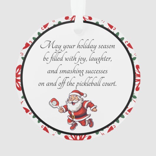 Pickleball Frohe Weihnachten Ornament (Rückseite)