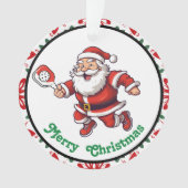Pickleball Frohe Weihnachten Ornament (Vorderseite)