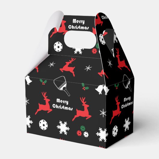 Pickleball Frohe Weihnachten 🎄 Schwarz Geschenkschachtel (Vorderseite)