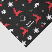 Pickleball Frohe Weihnachten 🎄 Schwarz Seidenpapier (Detail)