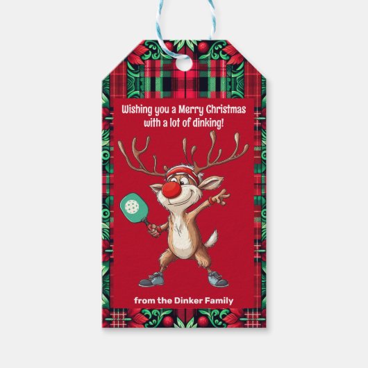 Pickleball 🎄 Frohe Weihnachten, Sondertext Geschenkanhänger (Vorderseite)
