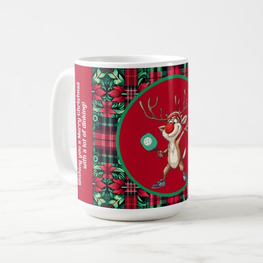 Pickleball 🎄 Frohe Weihnachten, Sondertext Kaffeetasse (Vorderseite Links)