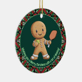 Pickleball 🎄 Frohe Weihnachten, Sondertext Keramik Ornament (Rechts)