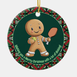 Pickleball 🎄 Frohe Weihnachten, Sondertext Keramik Ornament