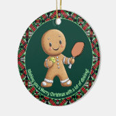 Pickleball 🎄 Frohe Weihnachten, Sondertext Keramik Ornament (Links)