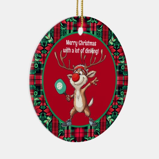 Pickleball 🎄 Frohe Weihnachten, Sondertext Keramik Ornament (Rechts)