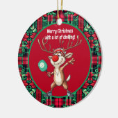 Pickleball 🎄 Frohe Weihnachten, Sondertext Keramik Ornament (Links)