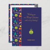 Pickleball 🎄 Frohe Weihnachten, Sondertext Postca Postkarte (Vorne/Hinten)