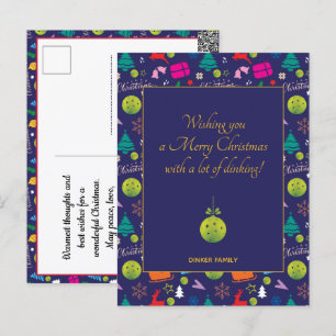 Pickleball 🎄 Frohe Weihnachten, Sondertext Postkarte
