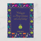 Pickleball 🎄 Frohe Weihnachten, Sondertext Postkarte (Vorderseite)