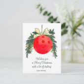 Pickleball 🎄 Frohe Weihnachten, Sondertext Postkarte (Stehend Vorderseite)
