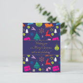 Pickleball 🎄 Frohe Weihnachten, Sondertext Postkarte (Stehend Vorderseite)