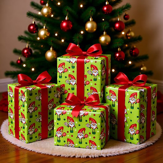 Pickleball Frohe Weihnachts-Grünbuch Geschenkpapier