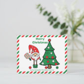 Pickleball Frohe Weihnachts-Postkarte Postkarte (Stehend Vorderseite)