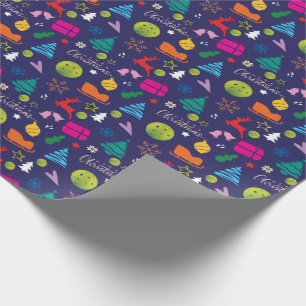 Pickleball 🎄 Frohe Weihnachts Wrapping Marine Geschenkpapier
