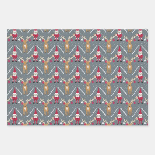 Pickleball 🎄 frohe Weihnachtsfeier Geschenkpapier Set (Vorderseite 3)