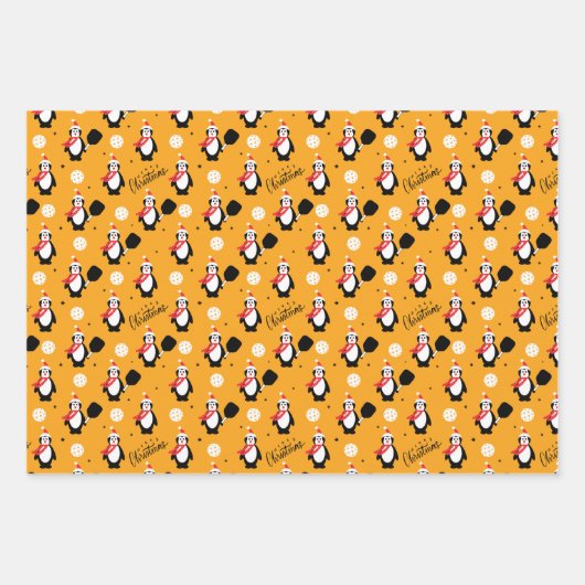 Pickleball 🎄 frohe Weihnachtsfeier Geschenkpapier Set (Vorderseite 2)