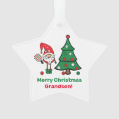 🧑 🎄 Pickleball Frohe Weihnachtssterne Ornament (Vorderseite)