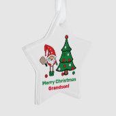🧑 🎄 Pickleball Frohe Weihnachtssterne Ornament (Vorderseite)
